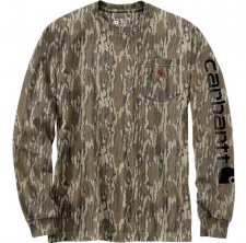 Carhartt Logo Sleeve Heavyweight Long Sleeve Pocket Camo T-Shirt